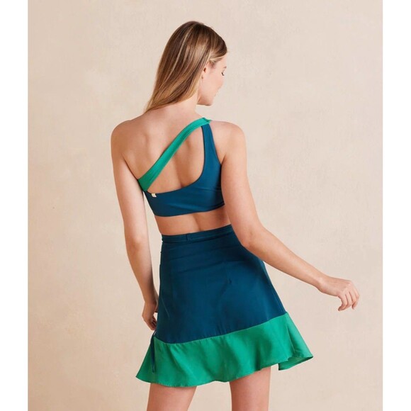 Summersalt The Short Beach to Brunch Wrap SkirtXL Seaglass &Seaweed Green Blue - Picture 2 of 7